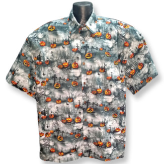 Jack-O-Lantern Cemetary Halloween Hawaiian Shirt